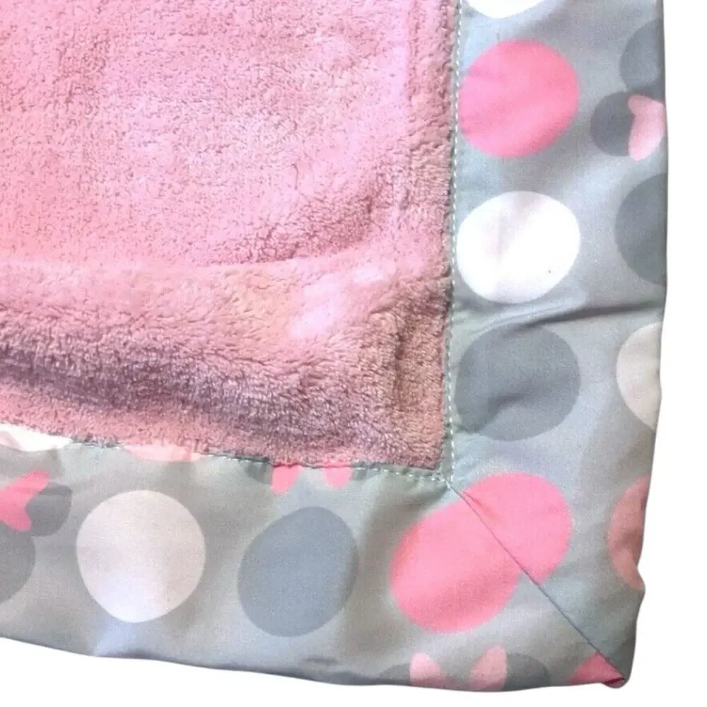 Pink Disney Baby Minnie Mouse‎ Baby Blanket Pink Gray Soft And Cuddly 30”x40”